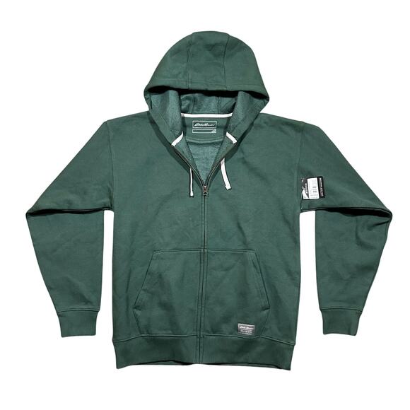 Eddie Bauer Signature Fleece Sweatshirt Hoodie Full Zip Green Alder S - Picture 1 of 5